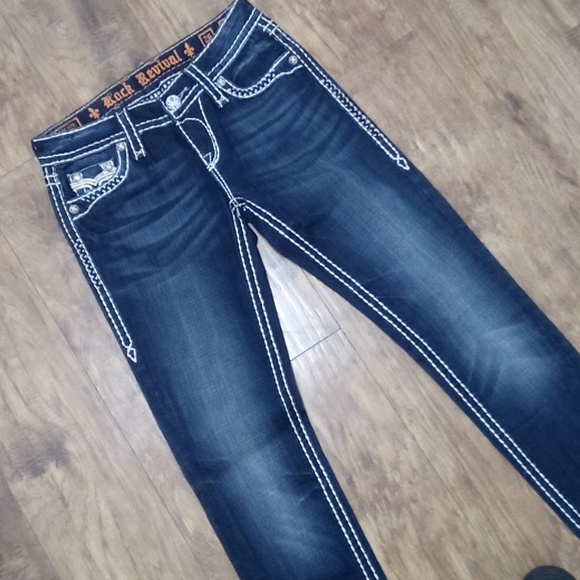 Rock Revival NWOT Women's Jeans 26 Ynes Skinny Embellished Embroidered - Picture 4 of 12